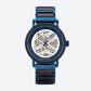 Montre Squelette Homme Acier et Bois, Mouvement Mécanique