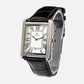 Montre Vintage Homme Carrée Ultra-Fine Quartz, avec Bracelet Cuir