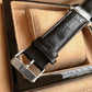 Montre Vintage Homme Carrée Ultra-Fine Quartz, avec Bracelet Cuir