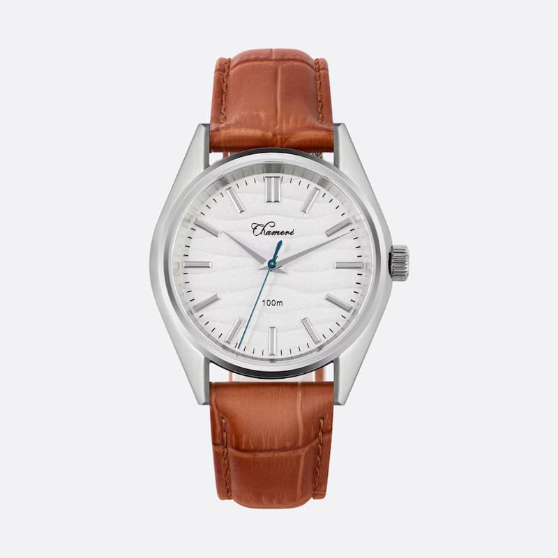 Montre Vintage Homme Quartz Minimaliste avec Bracelet Cuir Noir