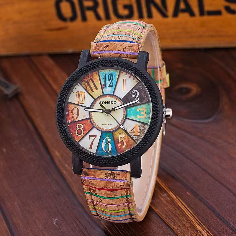 Montre_bois_femme_Patchwork_Retro_4 Image