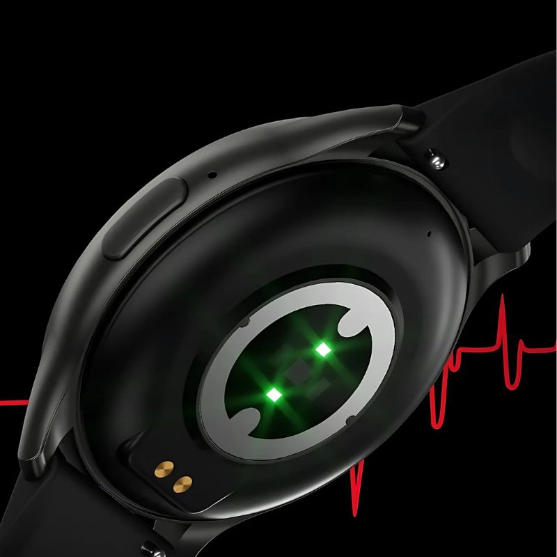 Montre Connectée Femme Écran AMOLED et Bracelet Silicone et son capteur de fréquence cardiaque