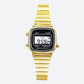 Montre Digitale Femme au Design Carré Rétro couleur or sur fond gris