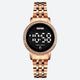 Montre Digitale Femme au Style Rétro-Chic Métallisé couleur or rose sur fond gris