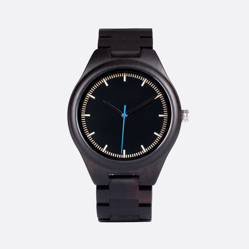 Montre en Bois Homme Design Minimaliste avec Aiguilles Lumineuses