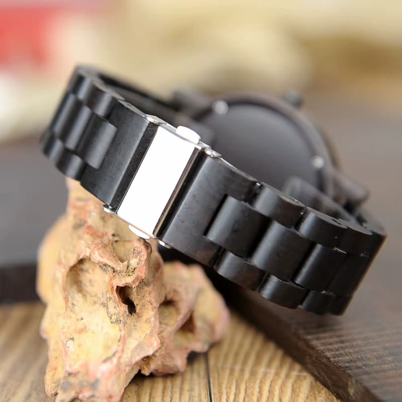 Montre en Bois pour Homme, Design Minimaliste et Élégant Image