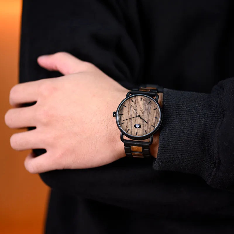 Montre en bois Homme à quartz, Élégance Naturelle