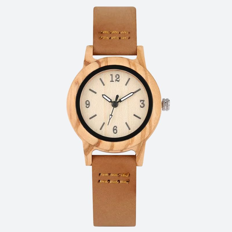 Montre_femme_bois_Minimaliste_Cuir_1