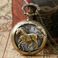 Montre à gousset Homme Quartz Gravée Cheval Antique