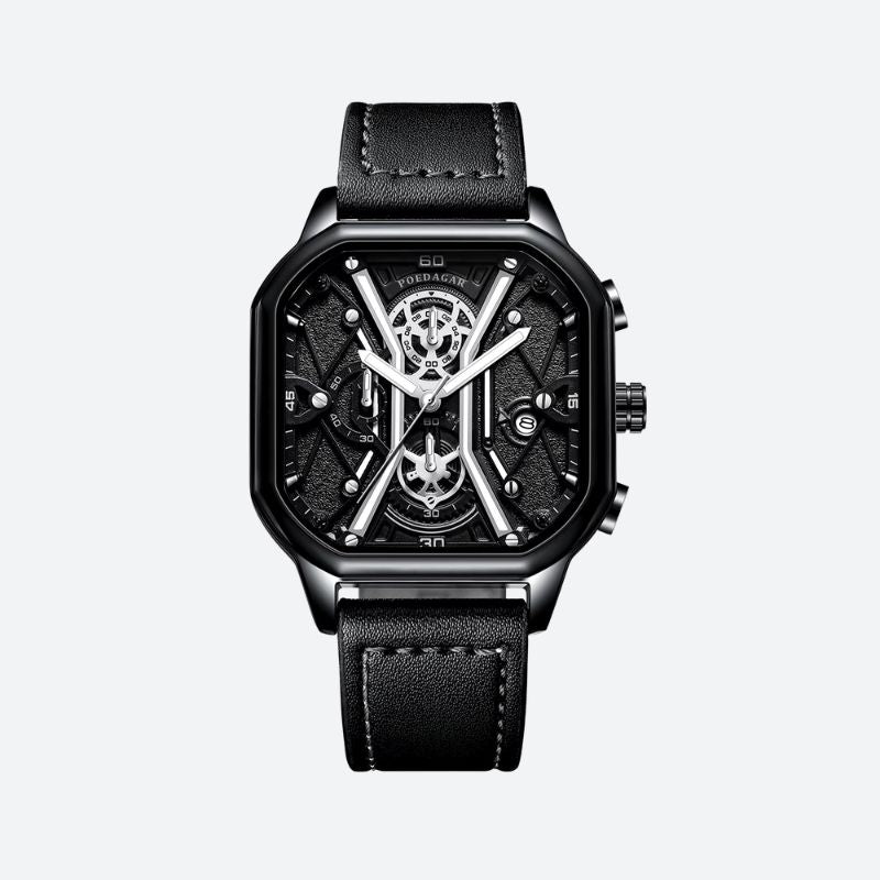 Montre homme chronographe carré étanche