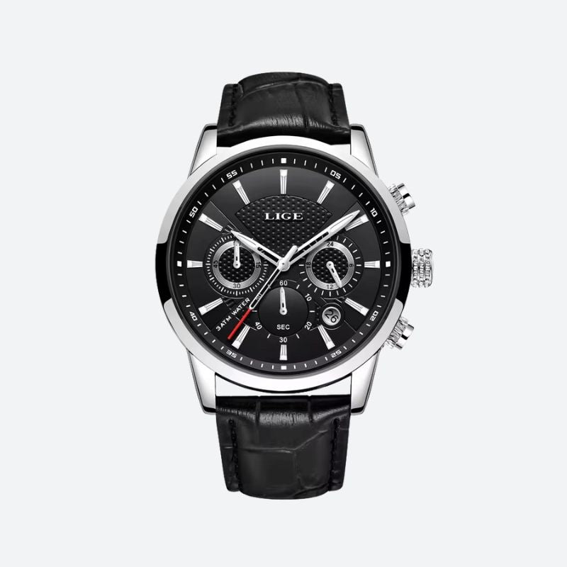 Montre homme cuir chronographe étanche - style militaire