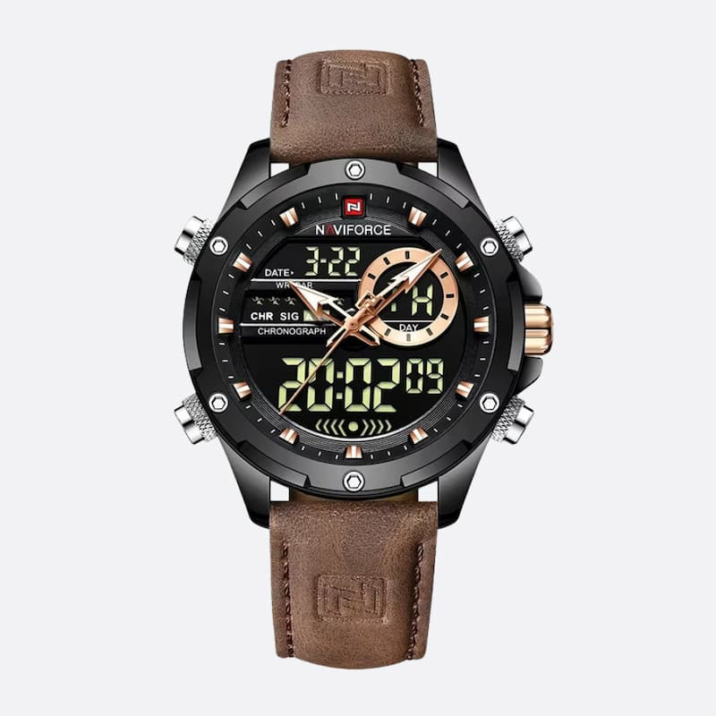 Montre homme digitale analogique-numérique avec chronographe