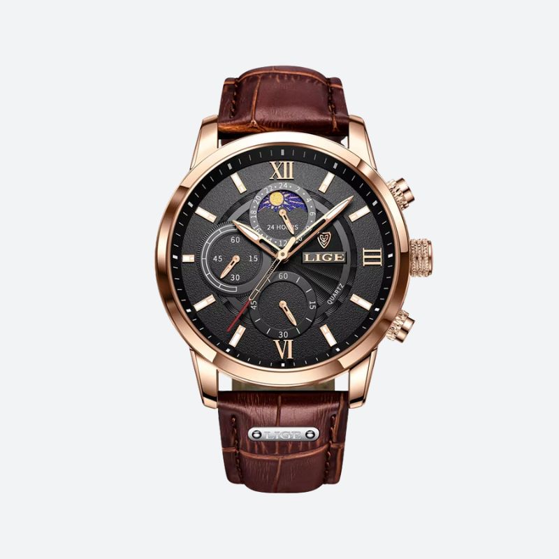 Montre homme quartz cuir étanche