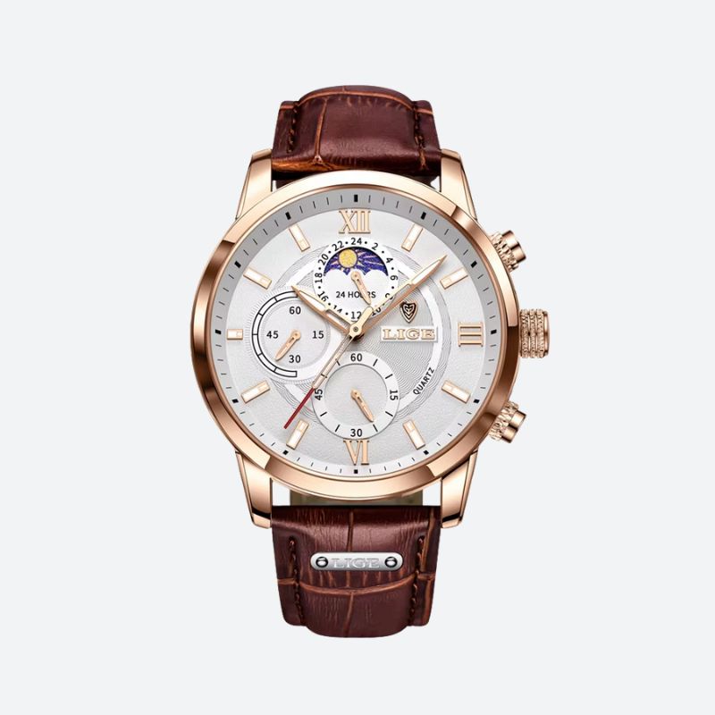 Montre homme quartz cuir étanche