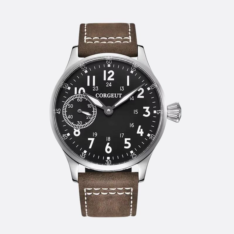 Montre mécanique homme à remontage manuel, Style aviateur classique