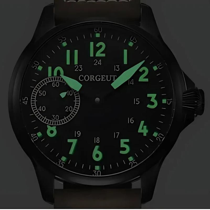 Montre mécanique homme à remontage manuel, Style aviateur classique Image