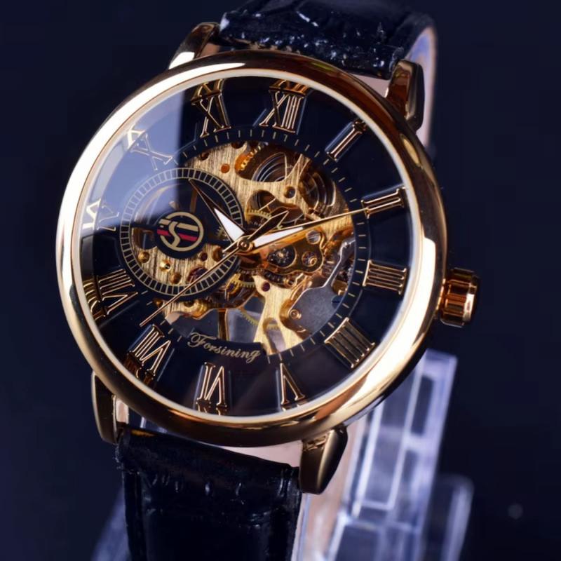 Montre mécanique squelette homme, Mouvement manuel Image