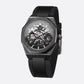 Montre mécanique squelette homme octogonale en acier inoxydable
