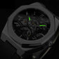 Montre mécanique squelette homme octogonale en acier inoxydable