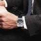 Montre mécanique squelette homme octogonale en acier inoxydable