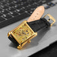 Montre mécanique squelette pour homme carrée