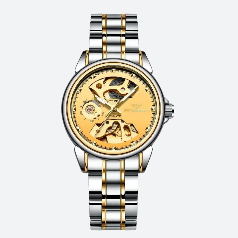 Montre_mecanique_femme_Squelette_Bicolore_3