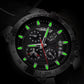 Montre militaire chronographe homme, bracelet silicone