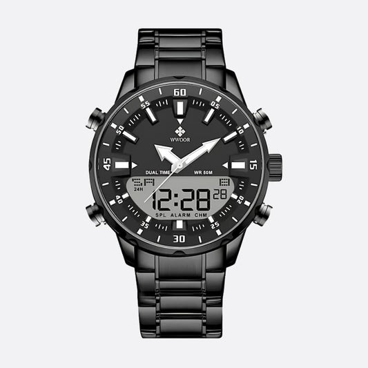 Montre militaire digitale quartz chronographe homme, Dual Display