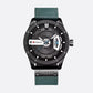 Montre militaire homme quartz étanche 45 mm avec bracelet cuir