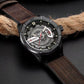 Montre militaire homme quartz étanche 45 mm avec bracelet cuir