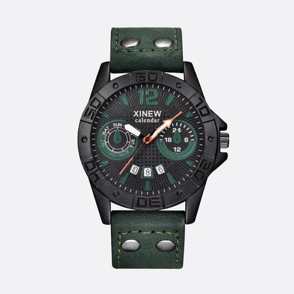 Montre militaire quartz homme bracelet cuir