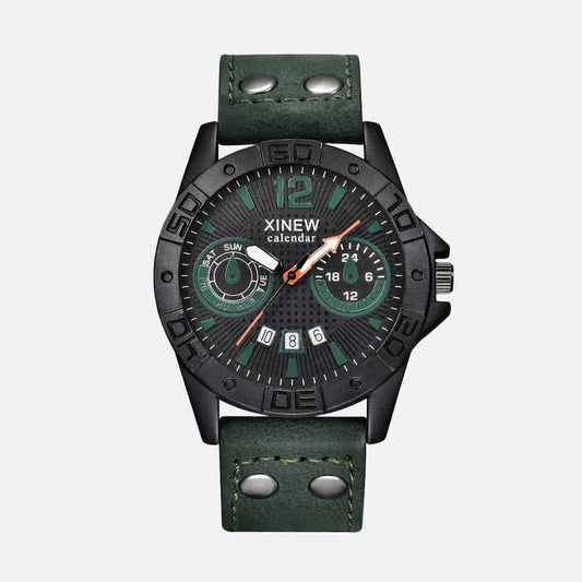 Montre militaire quartz homme bracelet cuir