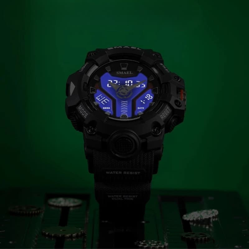 Montre sport multifonction pour homme Quartz analogique et digital