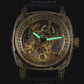 Montre squelette pour homme, Design gravé