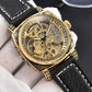 Montre squelette pour homme, Design gravé