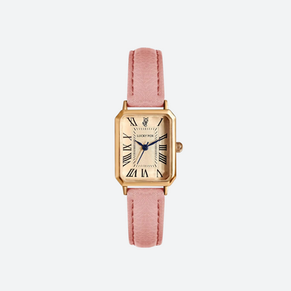 Montre vintage femme rectangle en cuir