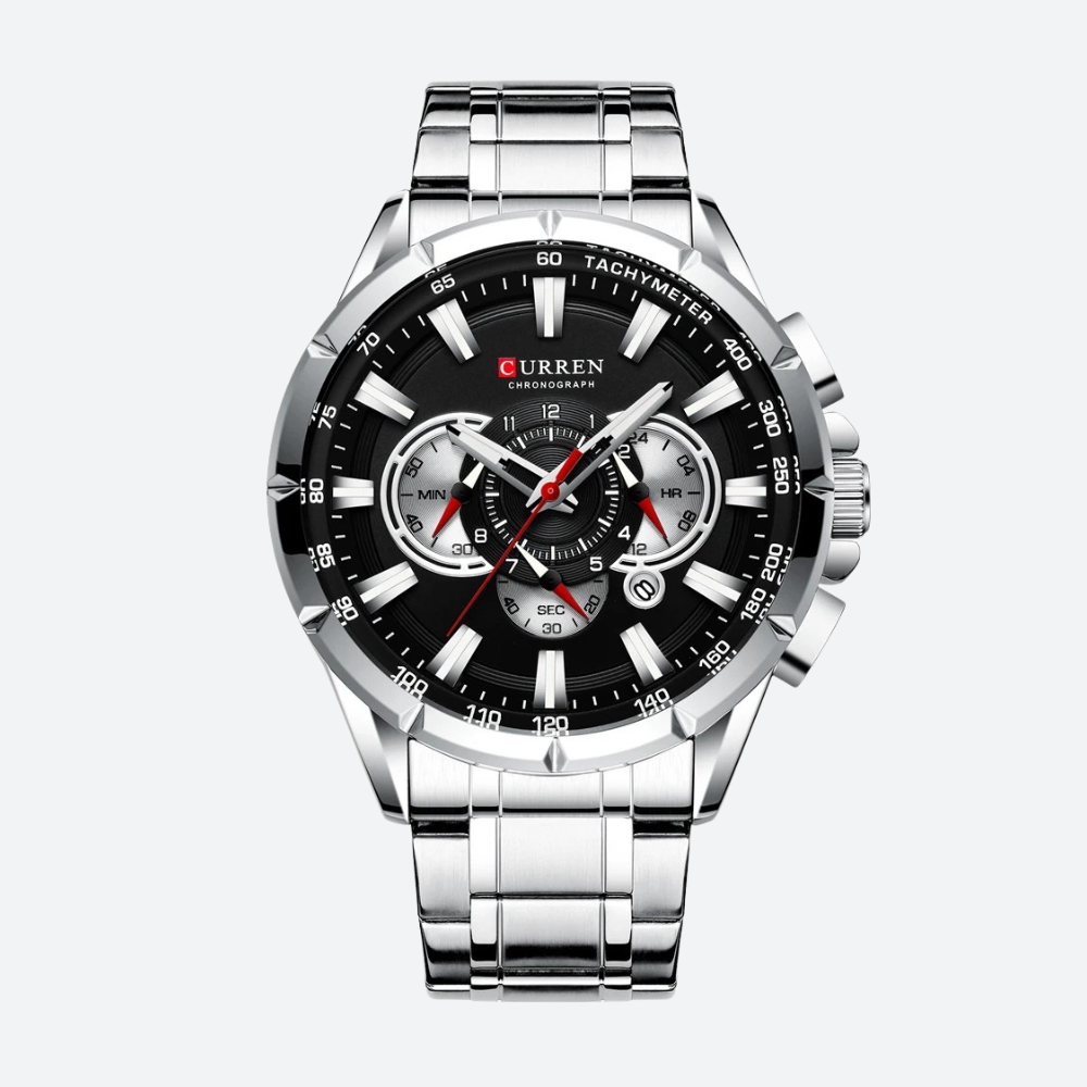 Grande Montre Chronographe Homme à Quartz, Design Sportif