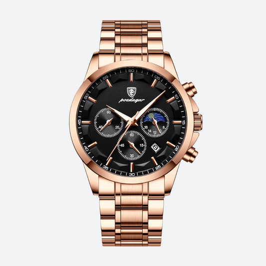 Montre Homme Chronographe Quartz, Bracelet Acier Inoxydable