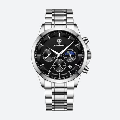 Montre Homme Chronographe Quartz, Bracelet Acier Inoxydable