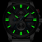 Montre Chronographe Homme à Quartz, Boîtier Large Bracelet Cuir