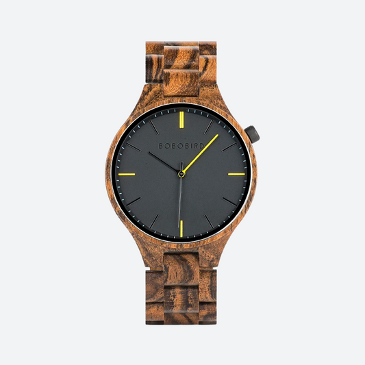 Montre Bois pour Homme, Design Épuré