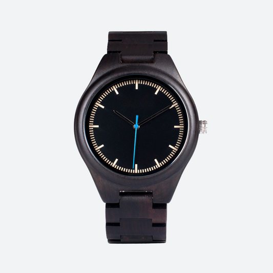 Montre en Bois Homme Design Minimaliste avec Aiguilles Lumineuses