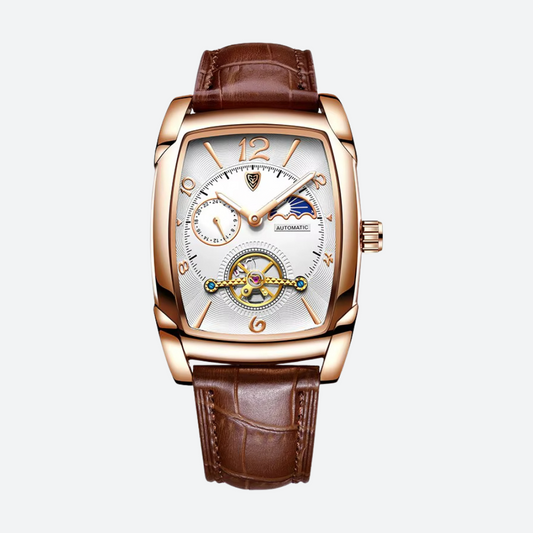 Montre Automatique Homme Tonneau Phase de Lune