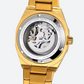 Montre Automatique Homme Dorée, Design Octogonal