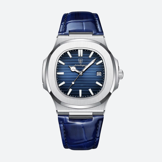 Montre Luxe Homme Style Nautilus Bracelet Cuir