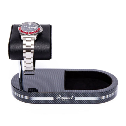 Porte Montre Homme Carbone avec Plateau Rangement