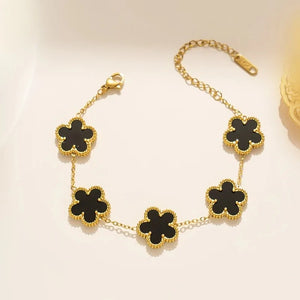 Bracelet bijou Trèfles Noirs