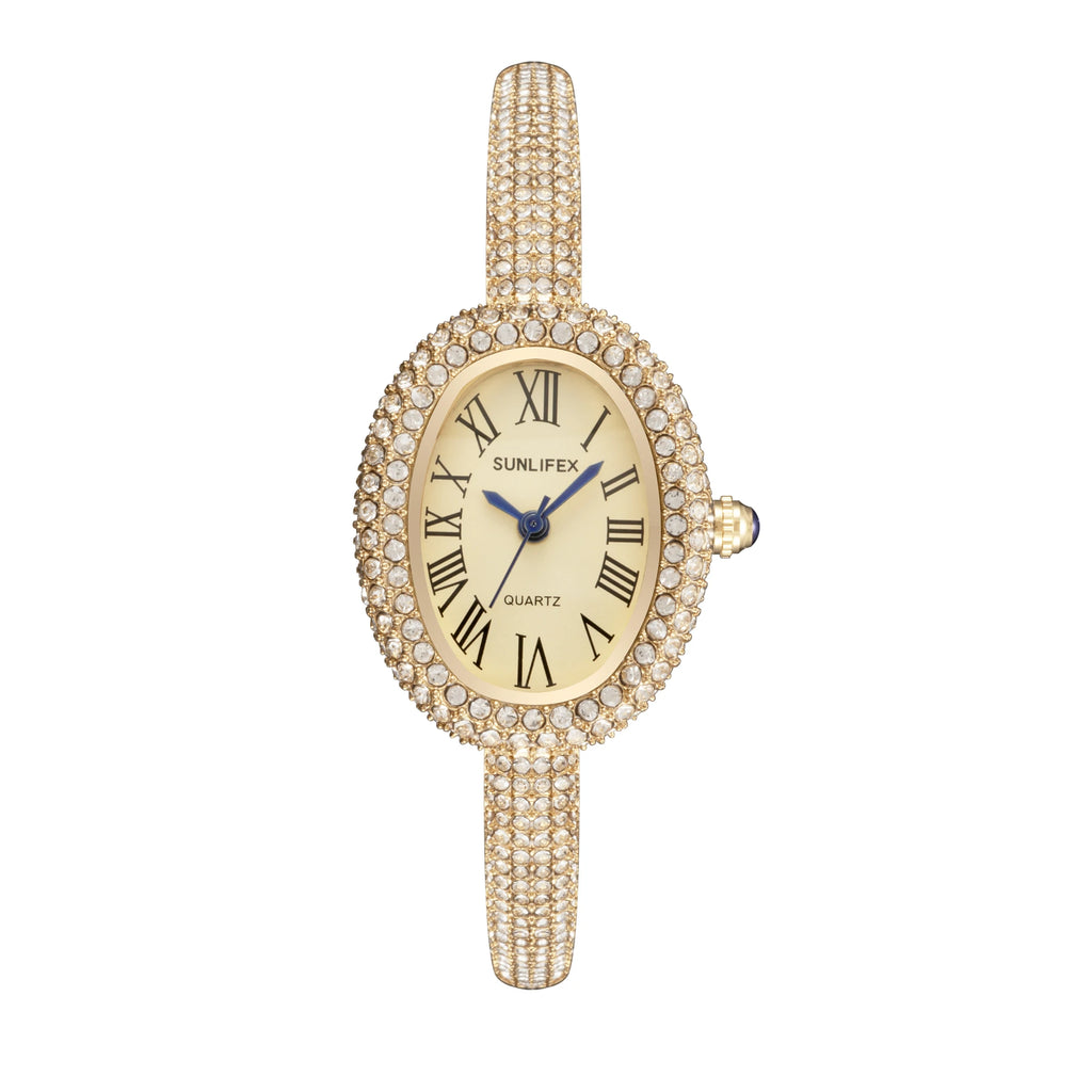 Montre Vintage Femme Ovale Sertie