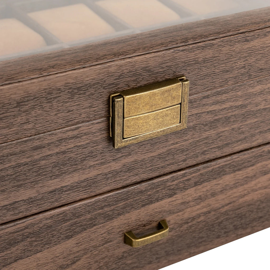 Boite à montres 24 emplacements en bois premium