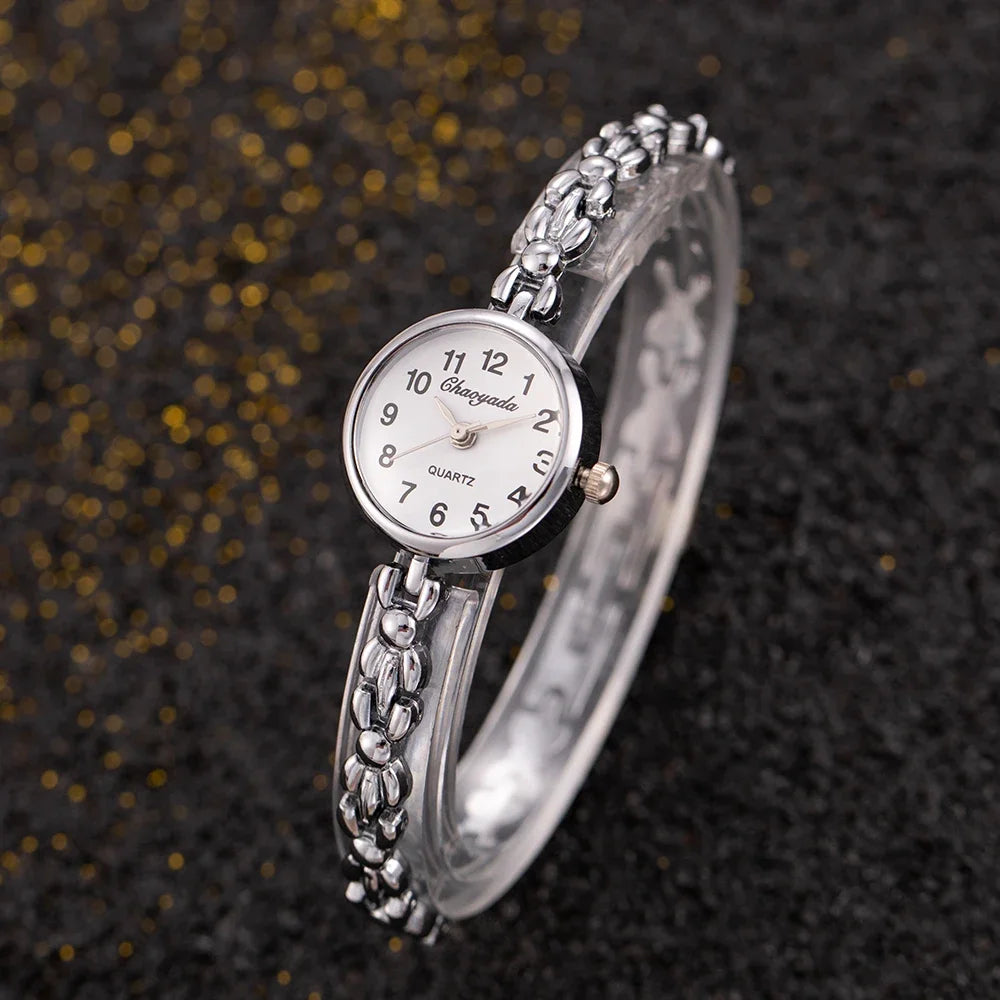Montre Vintage Femme Bracelet Bijou, Petit Cadran Rond